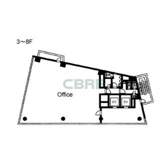 3階〜8階 平面図