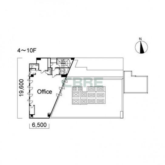 4階〜10階 平面図