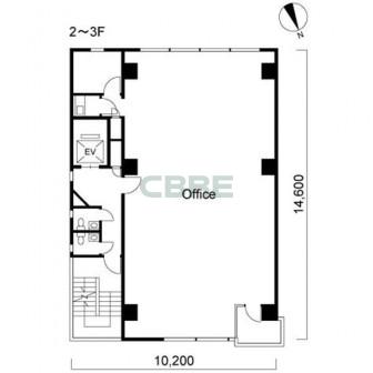 2階〜3階 平面図