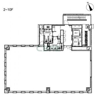 2階〜10階 平面図