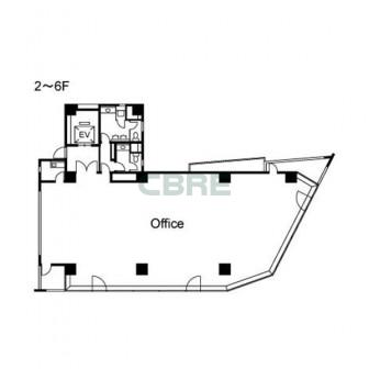 2階〜6階 平面図