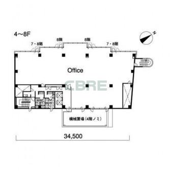 4階〜8階 平面図