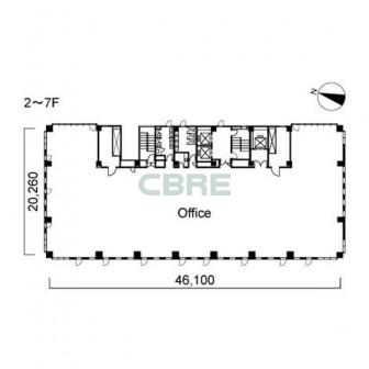 2階〜7階 平面図