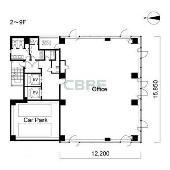 2階〜9階 平面図