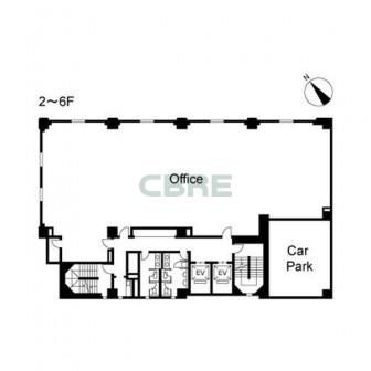 2階〜6階 平面図