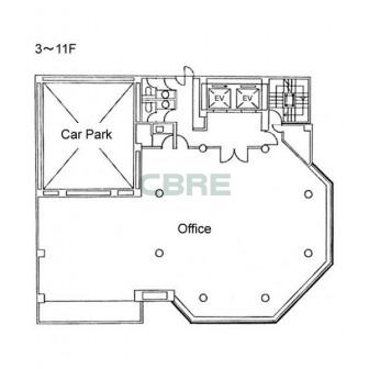 3階〜11階 平面図