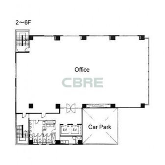 2階〜6階 平面図