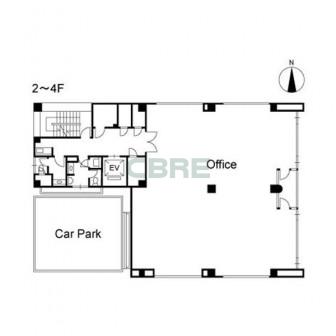 2階〜4階 平面図