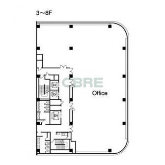 3階〜8階 平面図