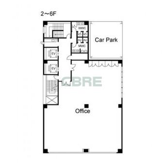 2階〜6階 平面図