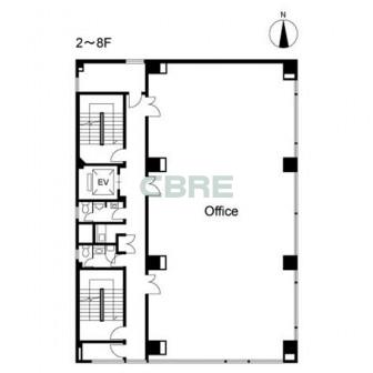 2階〜8階 平面図