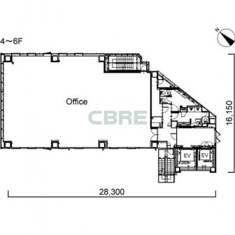 4階〜6階 平面図