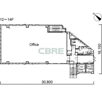 12階〜14階 平面図
