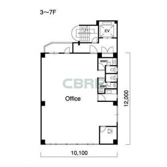 3階〜7階 平面図