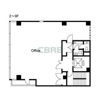 2階〜9階 平面図