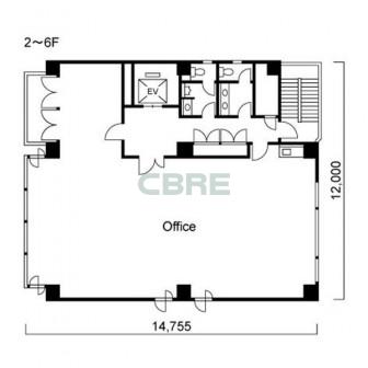 2階〜6階 平面図