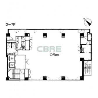3階〜7階 平面図