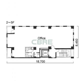 2階〜5階 平面図