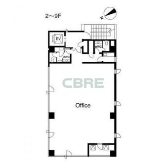 2階〜9階 平面図