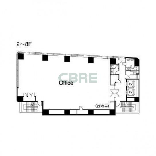2階〜8階 平面図