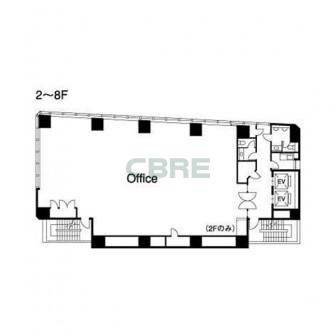 2階〜8階 平面図