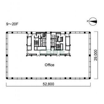 9階〜20階 平面図