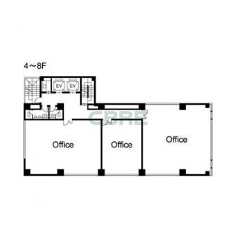 4階〜8階 平面図