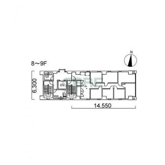 8階〜9階 平面図