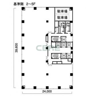 2階〜5階 平面図