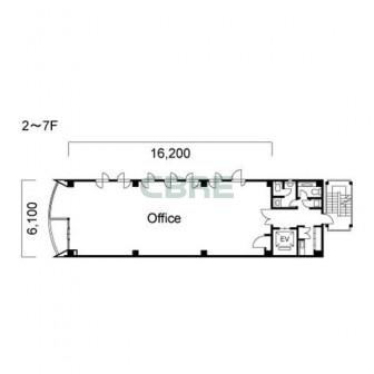 2階〜7階 平面図