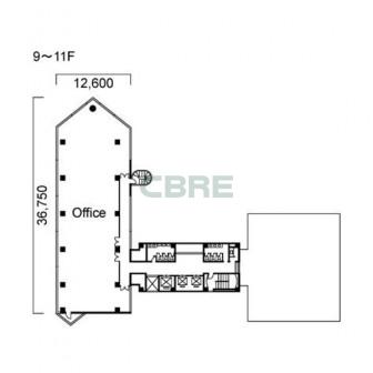 9階〜11階 平面図