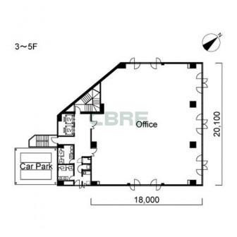 3階〜5階 平面図