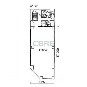 3階〜7階 平面図