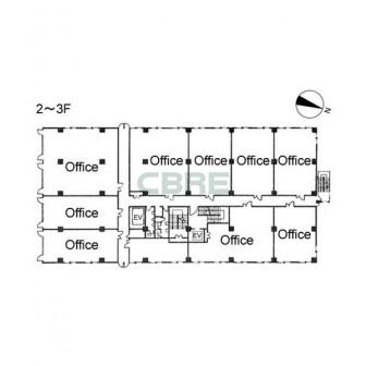 2階〜3階 平面図