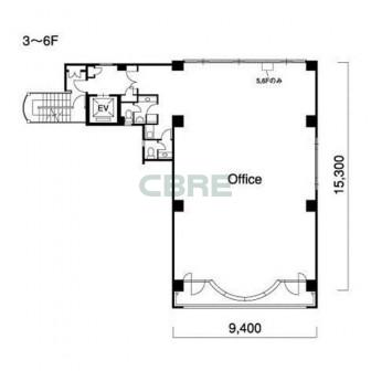 3階〜6階 平面図