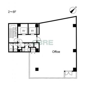 2階〜8階 平面図