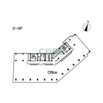 3階〜9階 平面図