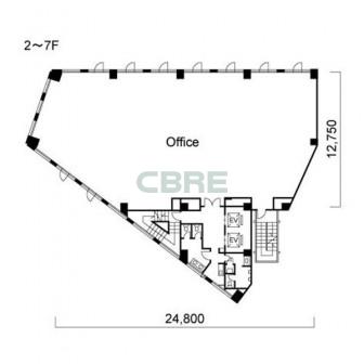 2階〜7階 平面図