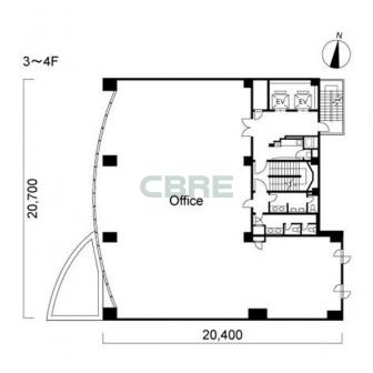 3階〜4階 平面図