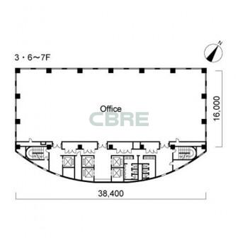 3階〜6階 平面図