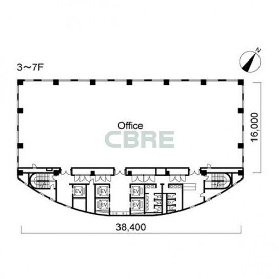 3階〜7階 平面図