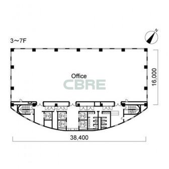 3階〜7階 平面図