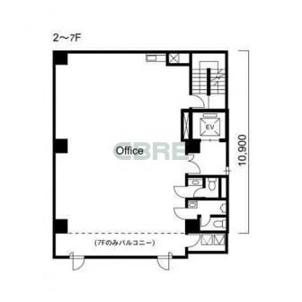 2階〜7階 平面図