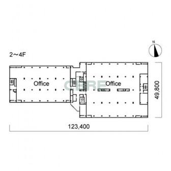 2階〜4階 平面図