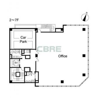 2階〜7階 平面図