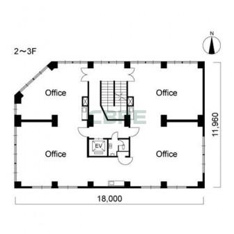 2階〜3階 平面図