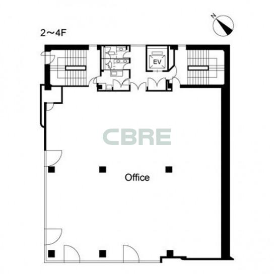 2階〜4階 平面図