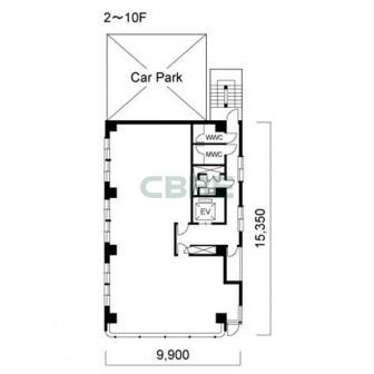 2階〜10階 平面図