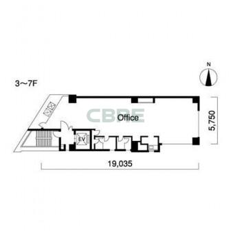 3階〜7階 平面図
