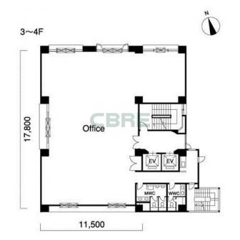 3階〜4階 平面図